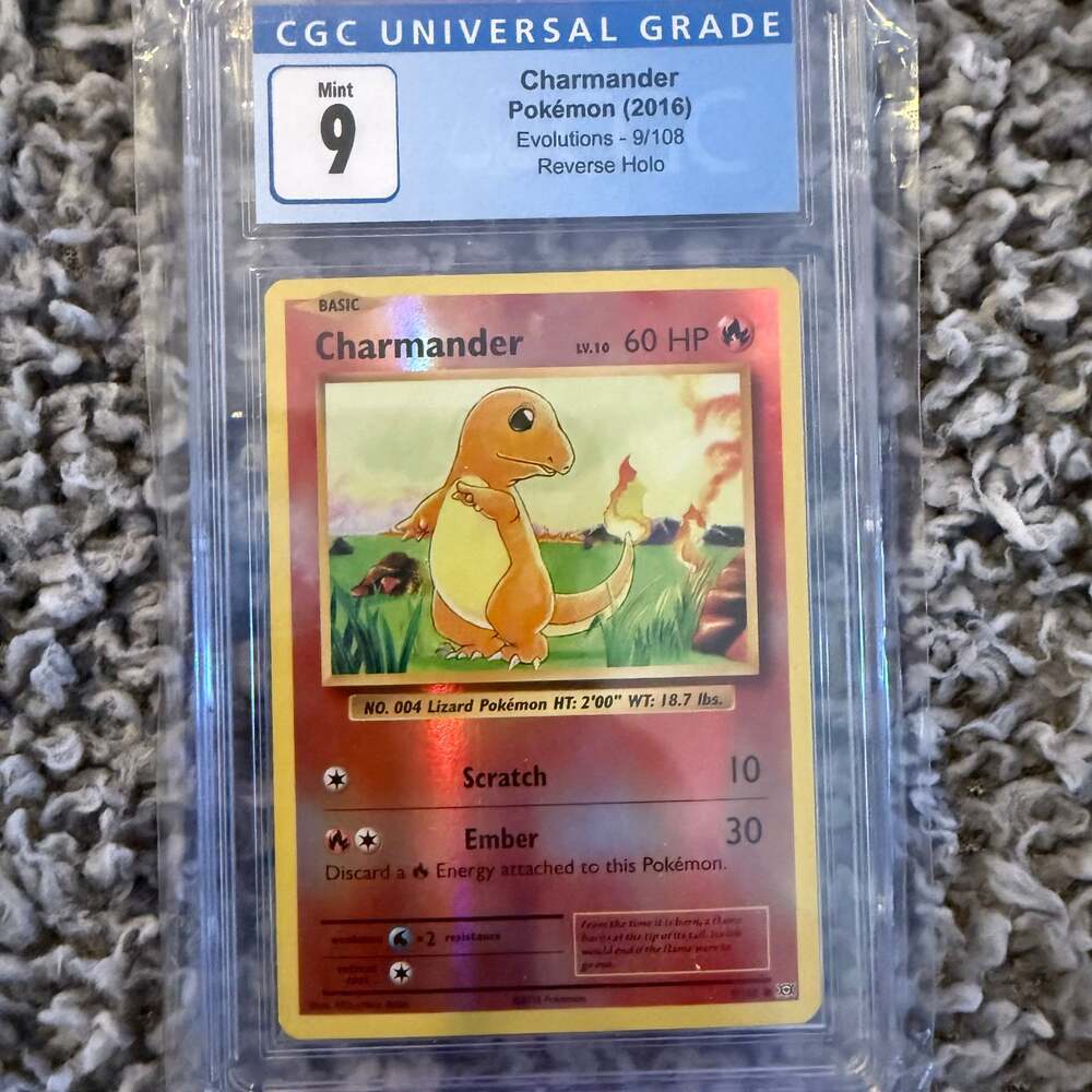 2016 Pokémon Evolutions Charmander 9/108 CGC 9 Mint reverse holo